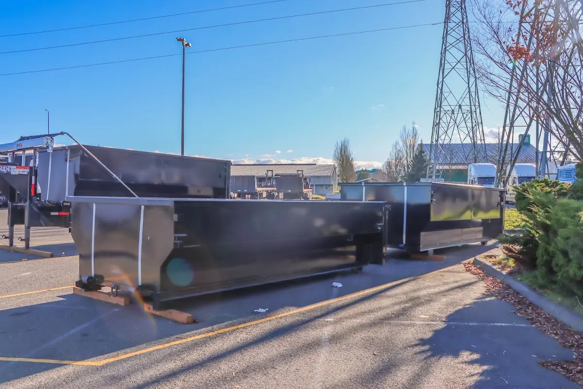 Roll-off dumpster ready for waste disposal at job site for 8 Yard Dumpster Rental in Lower